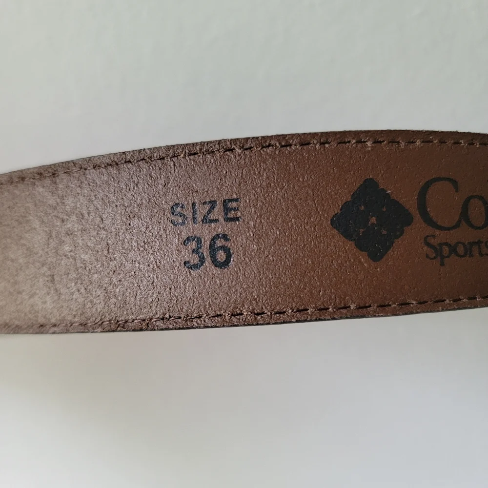 Columbia Brown Faux Leather Belt Sz 36 Excellent Condition Cowboy Western Preppy